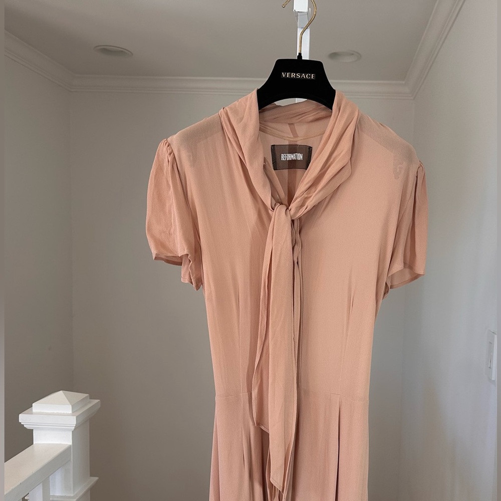 Reformation Tan Jumpsuit with Bow Detail - Picture 4 of 11